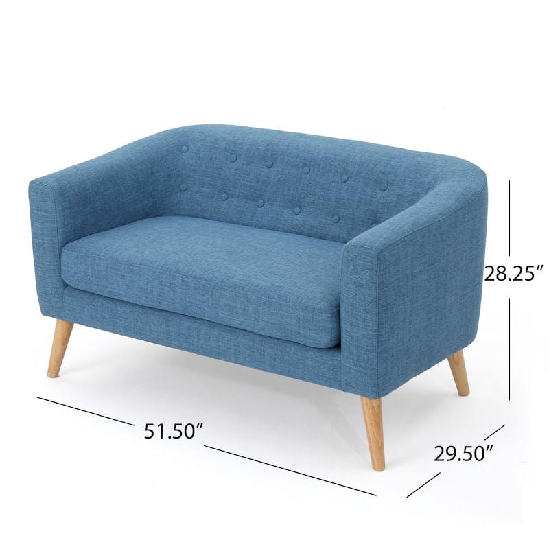 Bridie Mid-Century Fabric Loveseat by Christopher Knight Home