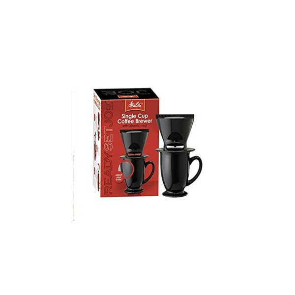 Melitta PourOver One Cup Filter Cone Coffeemaker Black (Single Pack