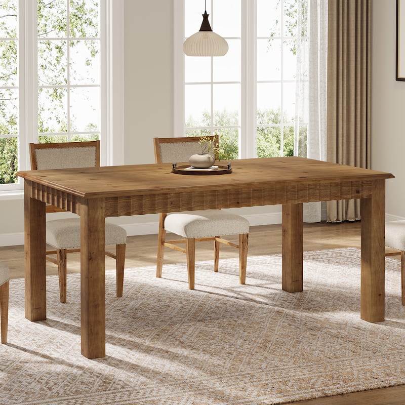 63 Inch Solid Wood Dining Table for 6 - 62.99" L x 31.5" W x 29.53" H