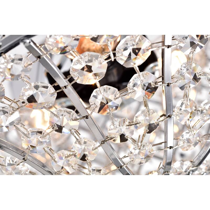 Riane Chrome 52-Inch 5-Blade Metal/Crystal Drum Shade Lighted Ceiling Fan (Includes Remote)