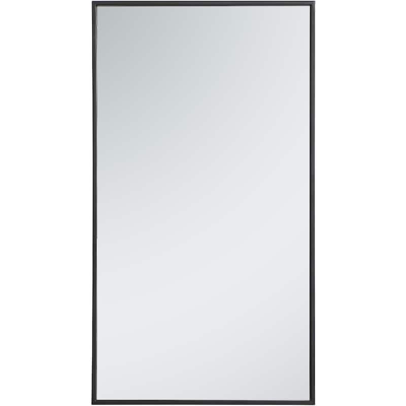 Elegant Lighting Eternity 36" x 20" Rectangular Beveled Metal Framed - Black