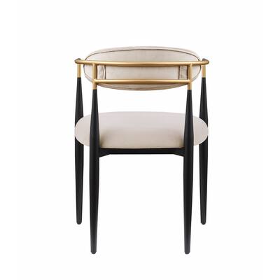 Taupe Fabric Dining Chairs Set of 2 with Contemporary Design and Upholstered Comfort