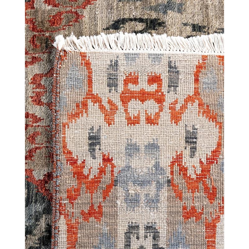 Ikat One-of-a-Kind Hand-Knotted Area Rug, Gray - 9' 0" x 11' 10"