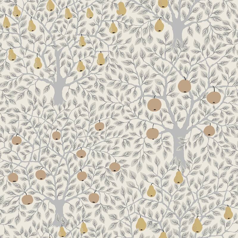 A-Street Prints Pomona Light Grey Fruit Tree Wallpaper