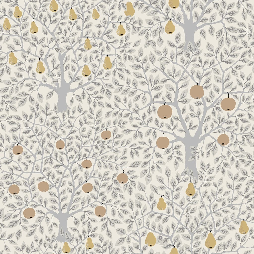 A-Street Prints Pomona Light Grey Fruit Tree Wallpaper