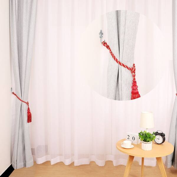 Shop 2pcs Burgundy 24 Inch Curtain Tiebacks Curtain Holdbacks Home