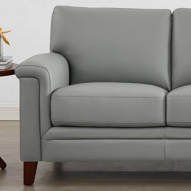 Hydeline Westcott Top Grain Leather Sofa and Chair Set with Memory Foam and Springs