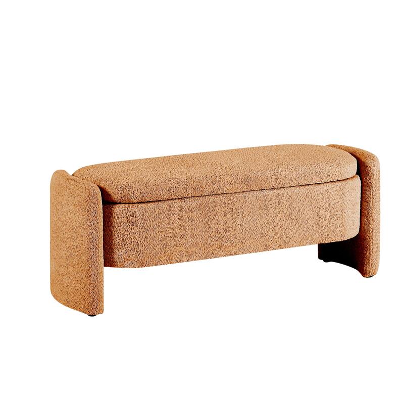 Modern Oval Storage Bench with Large Storage Space