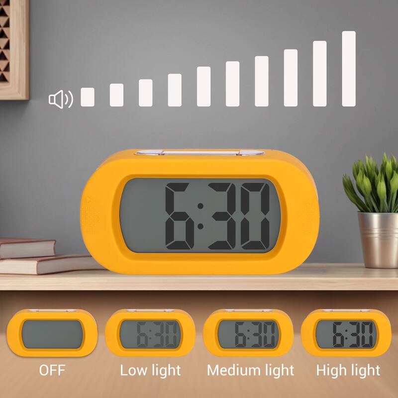 Oval Digital Alarm Clock for Bedroom, Alarms with Big Numbers Display, Adjustable Alarm Snooze 5.4 x 2.6 x 2 inch