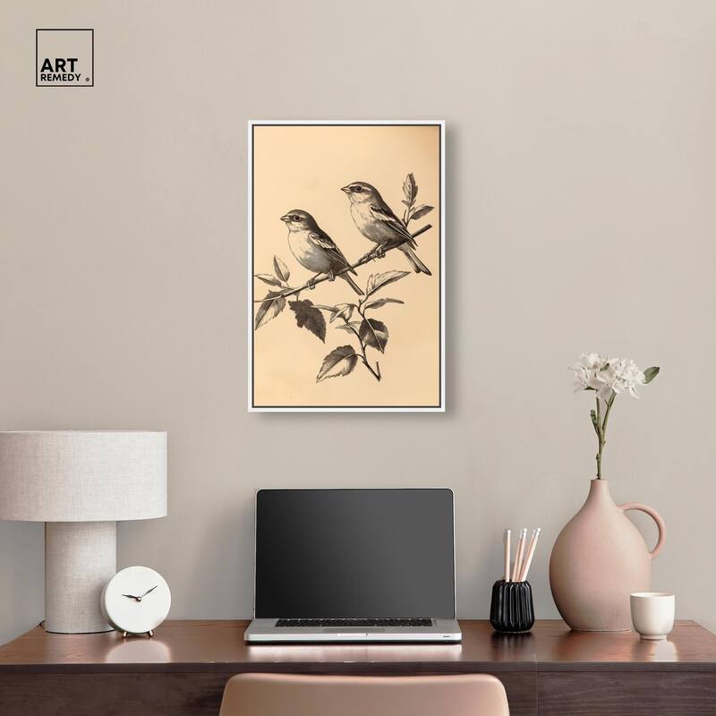 Pair of Finches I Canvas by Art Remedy