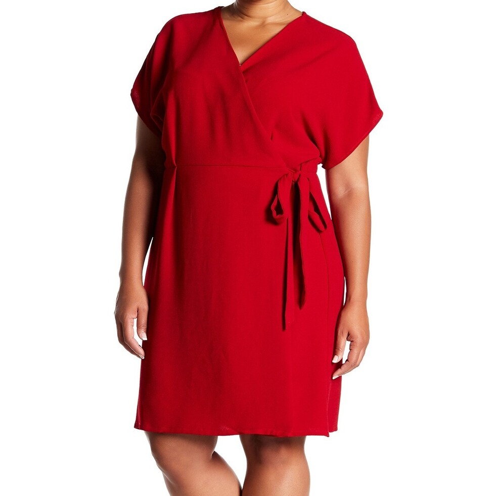 bobeau crepe wrap dress