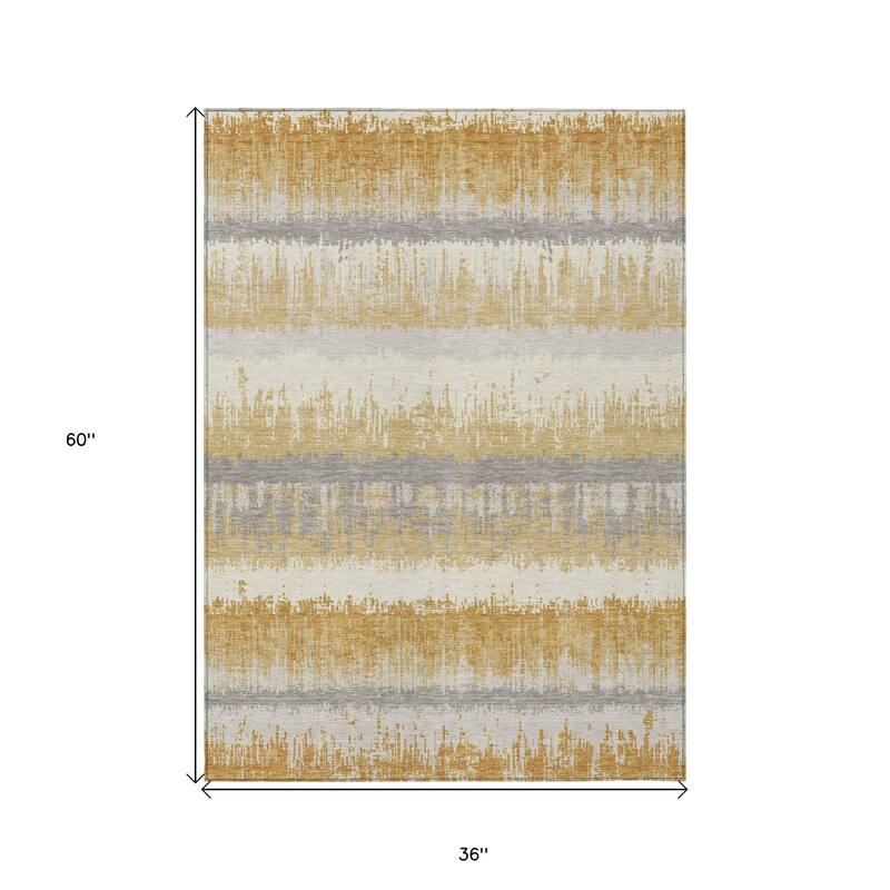 HomeRoots Striped Transitional Rectangle Outdoor Rug