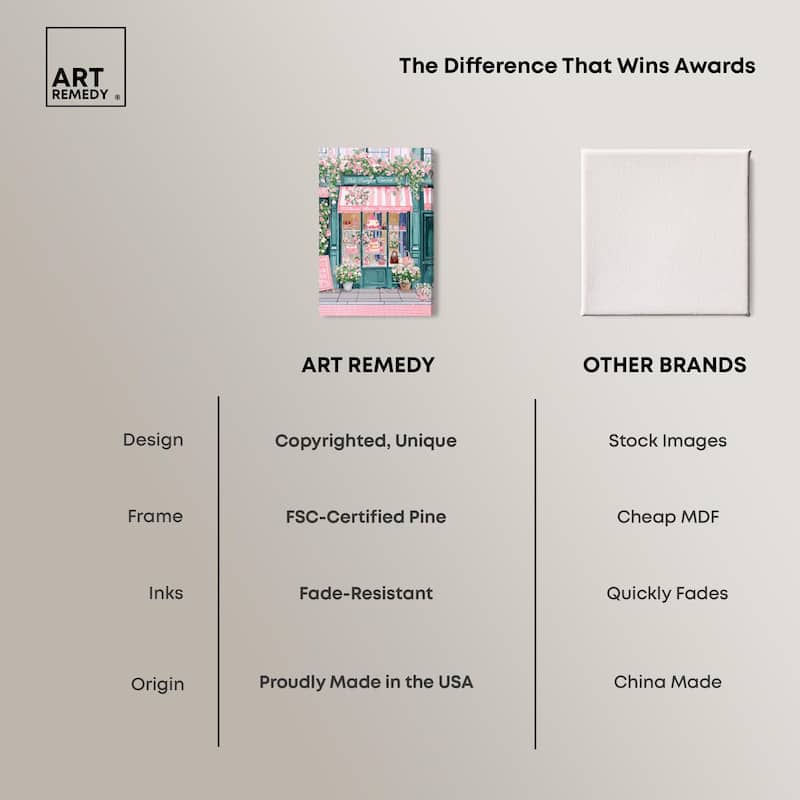 Whimsical Storefront Canvas by Art Remedy, Gallery Wrapped