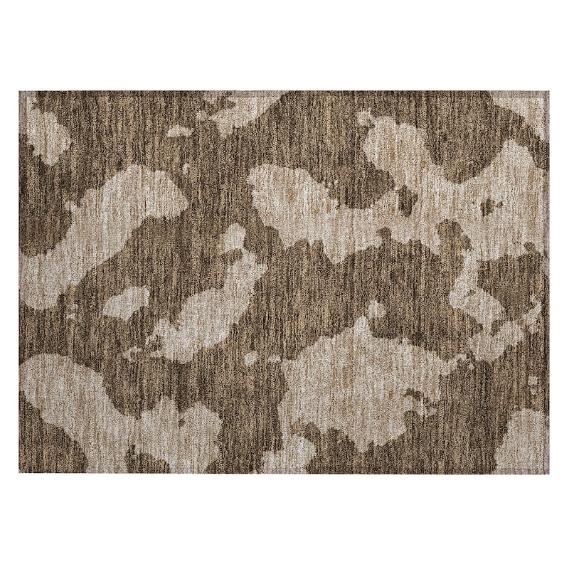 Machine Washable Indoor/ Outdoor Contemporary Abstract Chantille Rug