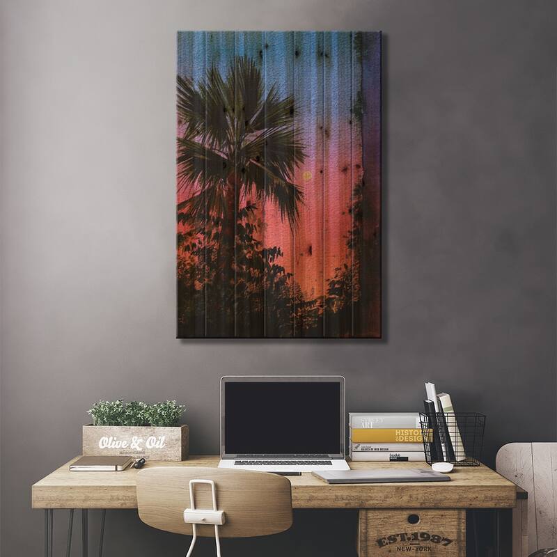 Untitled V Print On Wood by Liam Kumawat - Multi-Color