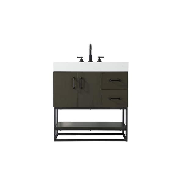 slide 2 of 11, Elegant Lighting VF29232 Caroline 32" Free Standing Single Basin Mocha Brown