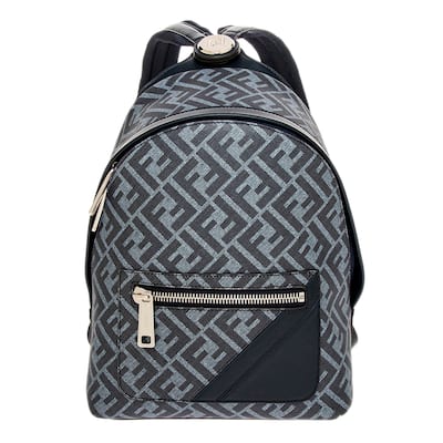 Fendi Men's Chiodo Small Diagonal FF Backpack - Blue