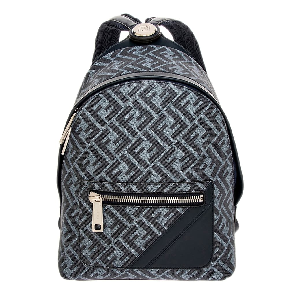 Fendi Men's Chiodo Small Diagonal FF Backpack - Blue