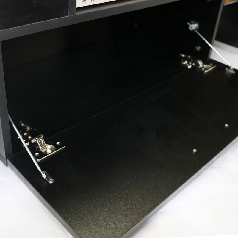 Modern TV Stand with RGB LED Lights & Remote, Tempered Glass Shelves