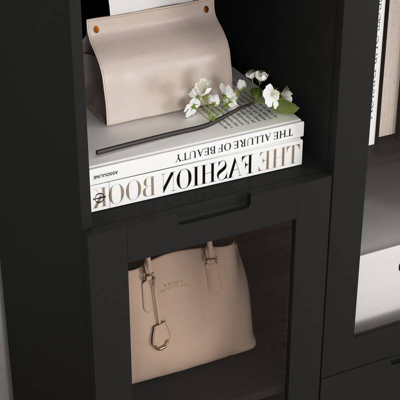 Modern Living Room Storage Cabinet with Doors and Shelves/Drawers,4 Colors
