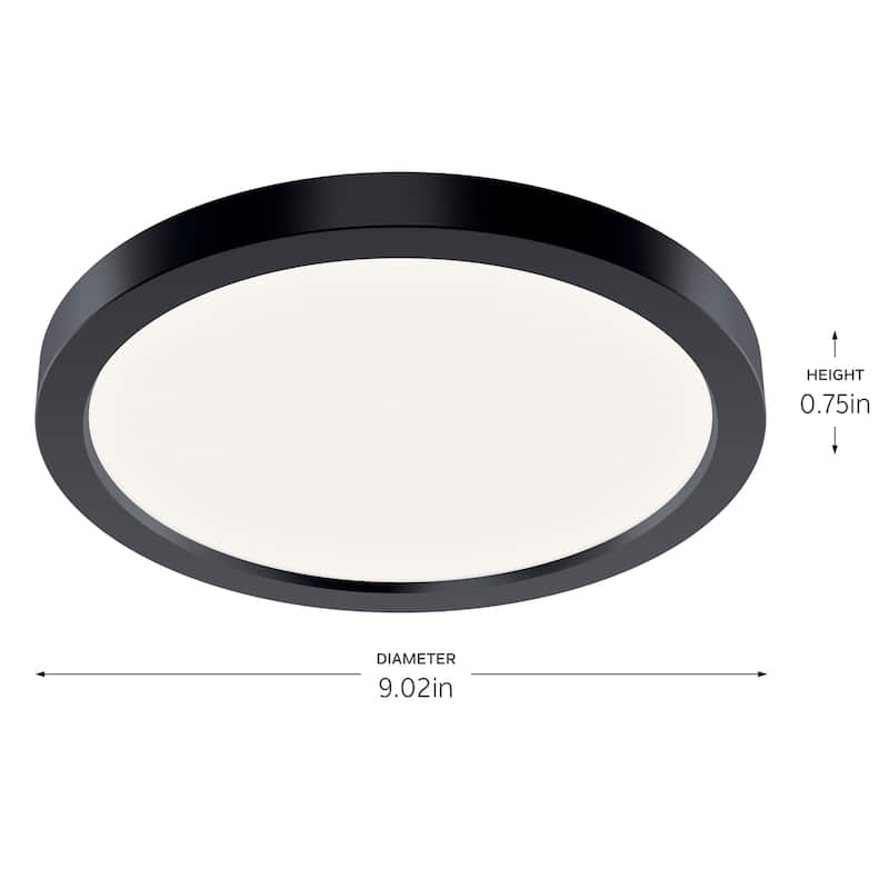 Kichler Lighting Ara 9.25" Round LED Flush mount in Black - 9.02