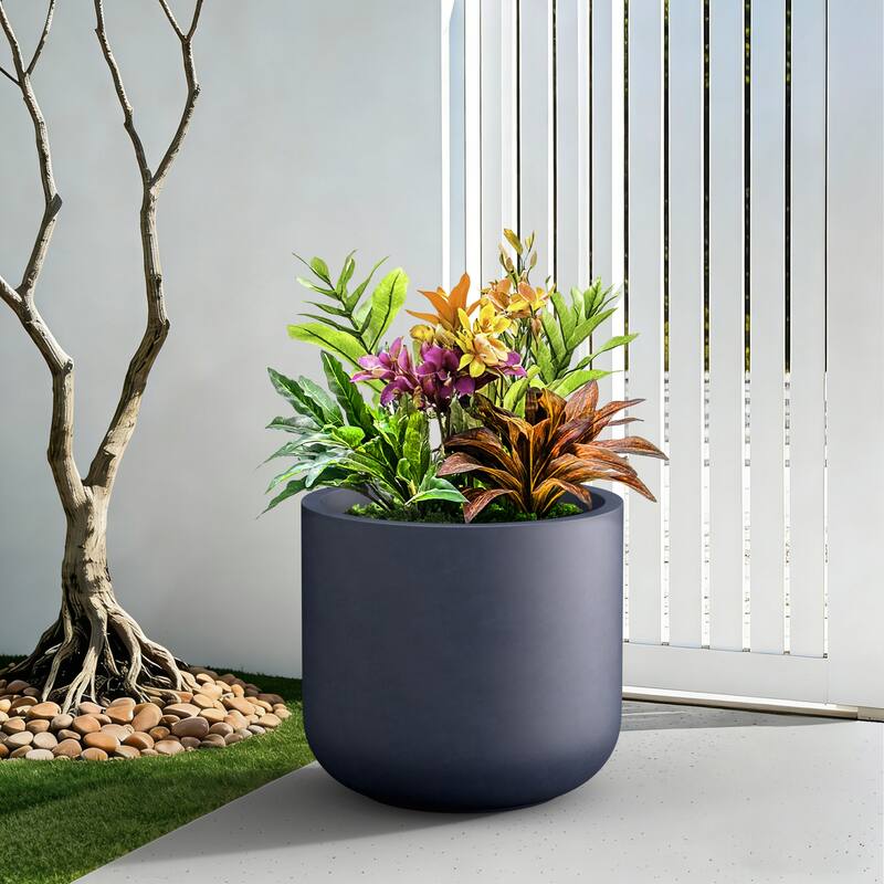 Concrete Round Planter / Pot with Drainage Hole for Indoor & Outdoor