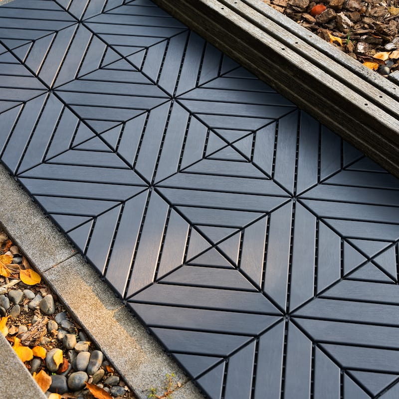 44 Pack Plastic Interlocking Deck Tiles 12"x12" Square Waterproof Outdoor Deck Tiles All Weather for Poolside Balcony Backyard
