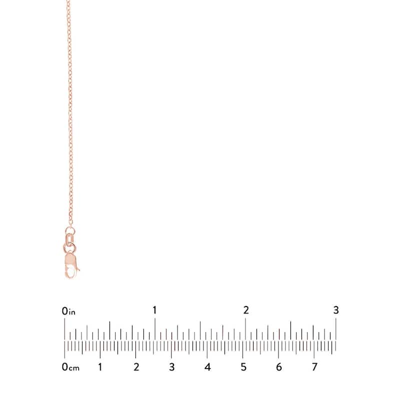 Curata 14k Rose Gold 1.15mm Open Diamond Cut Cable Chain Necklace (Lobster)