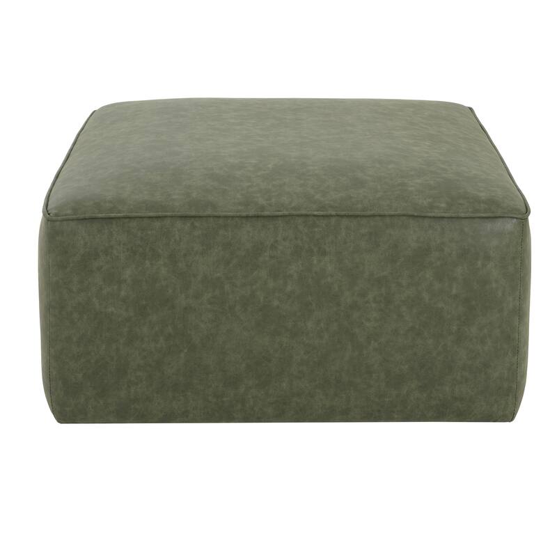 Square Ottoman, Corduroy - Green