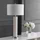 preview thumbnail 8 of 8, SAFAVIEH Lighting 32-inch Ollie Faux Woven Leather Cream Table Lamp (Set of 2) - 15"x15"x31.5"