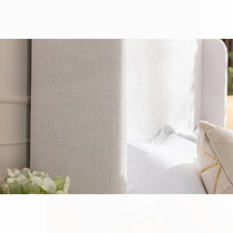 Upholstered Wingback Bed Without Wooden Slats Box Spring Required
