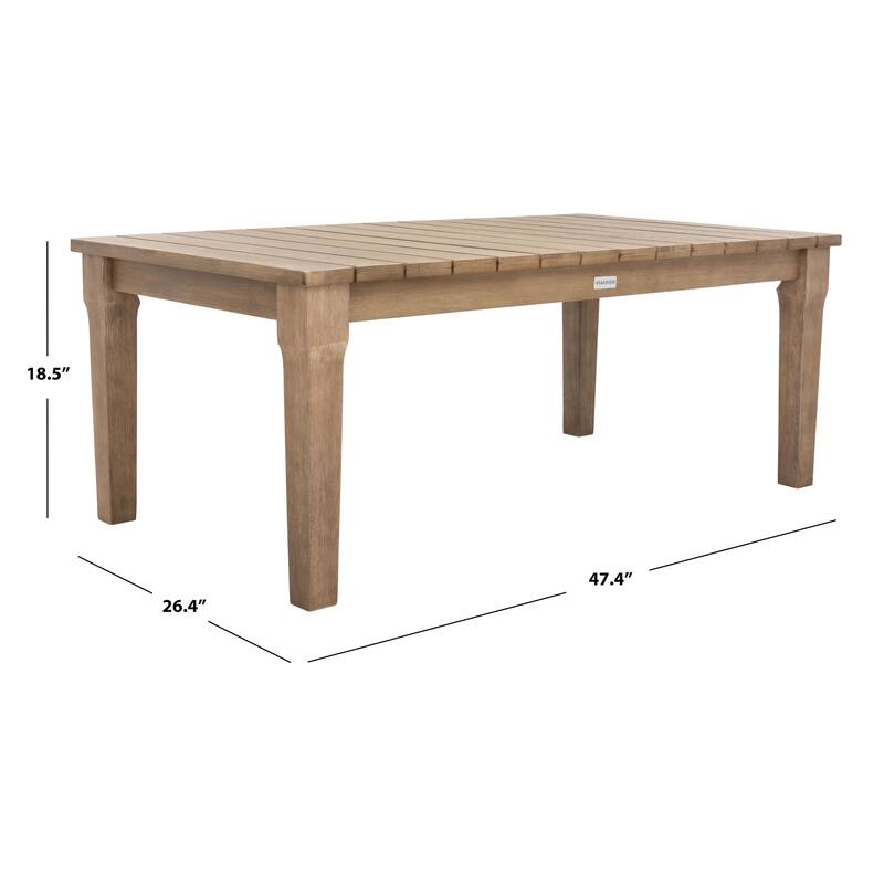 SAFAVIEH Couture Kathern Wood Patio Coffee Table. - 47.4" x 26.4" x 18.5" - 47"W x 26"D x 19"H