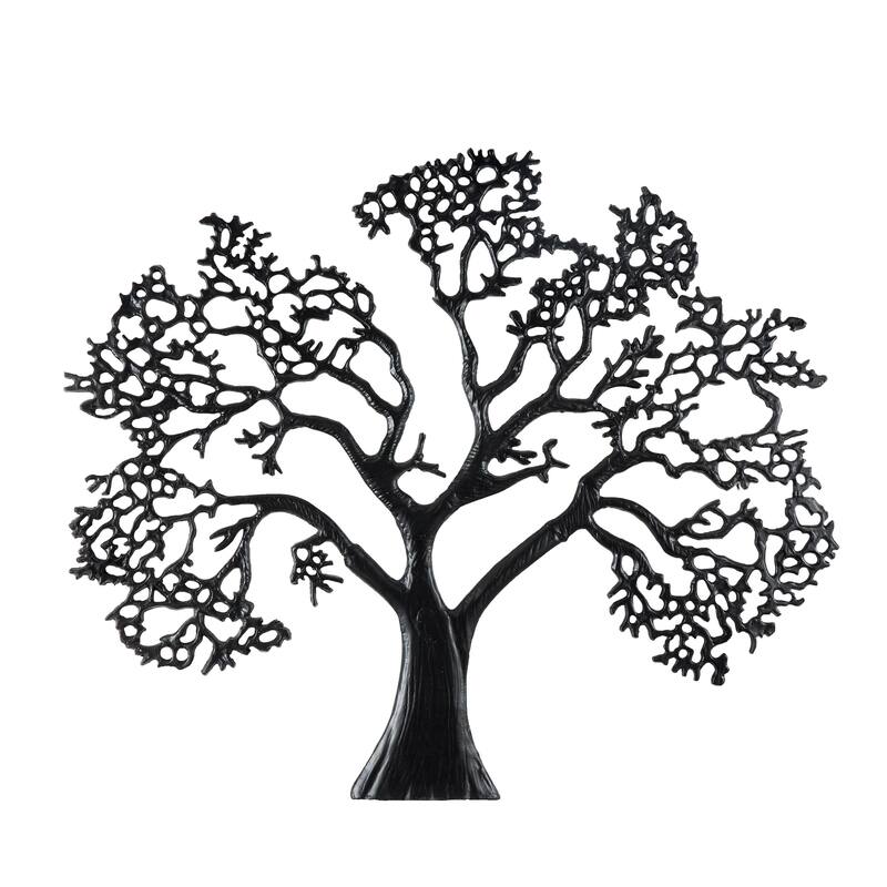 Aluminum Metal Tree Large Textured Home Wall Decor - Black - Roche River Decor - Black