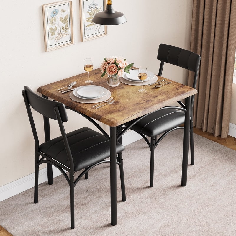 Upholstered dining table and chairs
