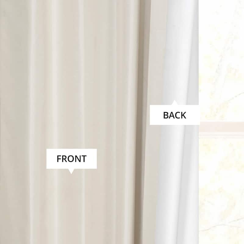 Exclusive Fabrics Textured Dupioni Faux Silk 84-inch Grommet Blackout Grommet Curtain (1 Panel) - 50 x 84