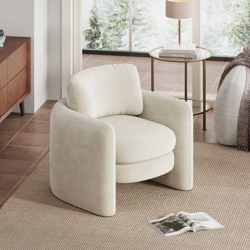 Accent Chairs, Living Room Chairs Upholstered Barrel Armchair for Living Room