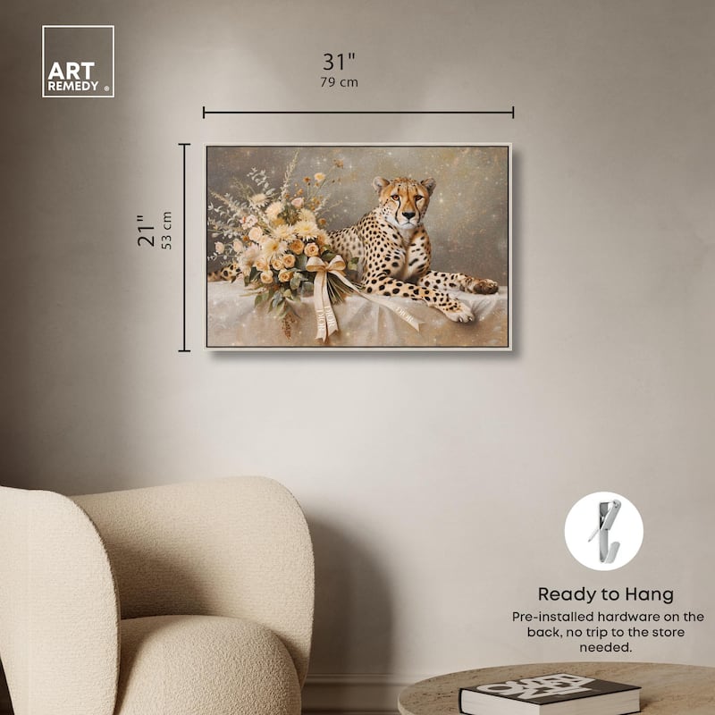 Bouquet Cheetah Canvas by Art Remedy