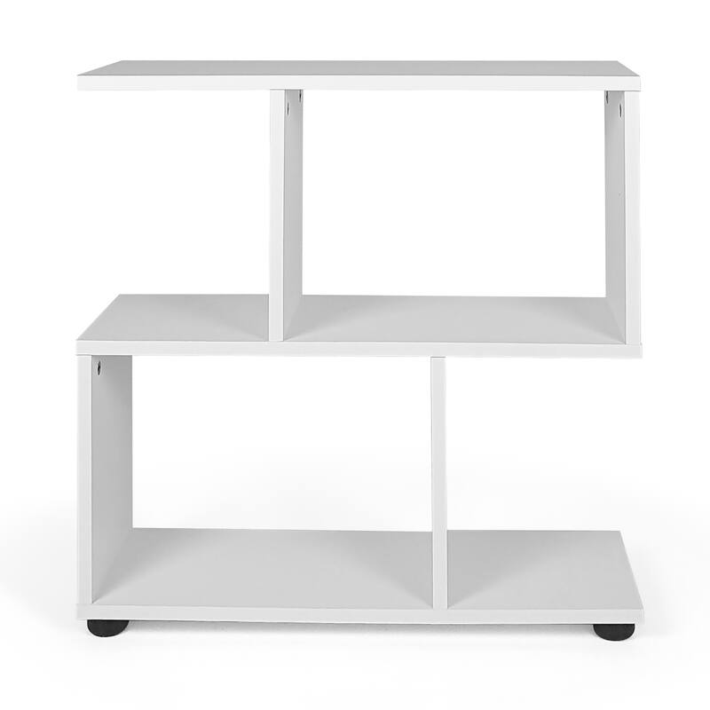 Costway 2 PCS 2-Tier Bookshelf S Shaped Bookcase Storage Rack Display - See Details