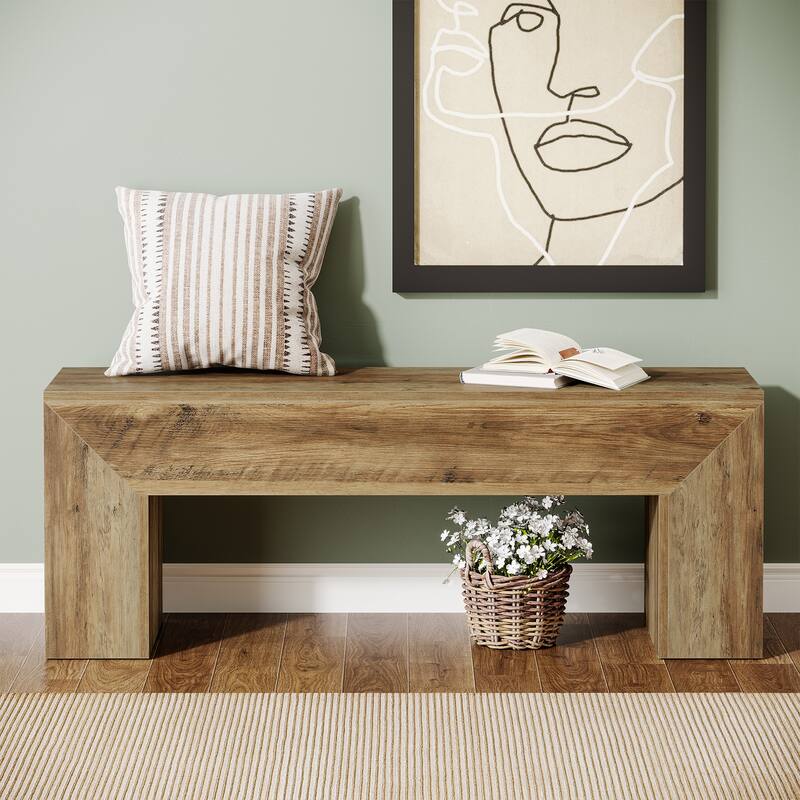 47 Inches Wooden Dining Bench for Living Dining Room Kitchen