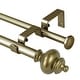 preview thumbnail 14 of 28, Modern Round Urn Adjustable Drapery Double Curtain Rod 28"-48" - Antique Gold
