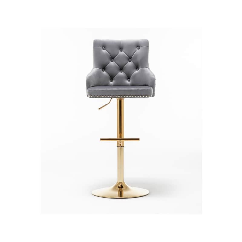 Best Master Furniture Adjustable Swivel Bar Stools with Gold Base (Set of 2)