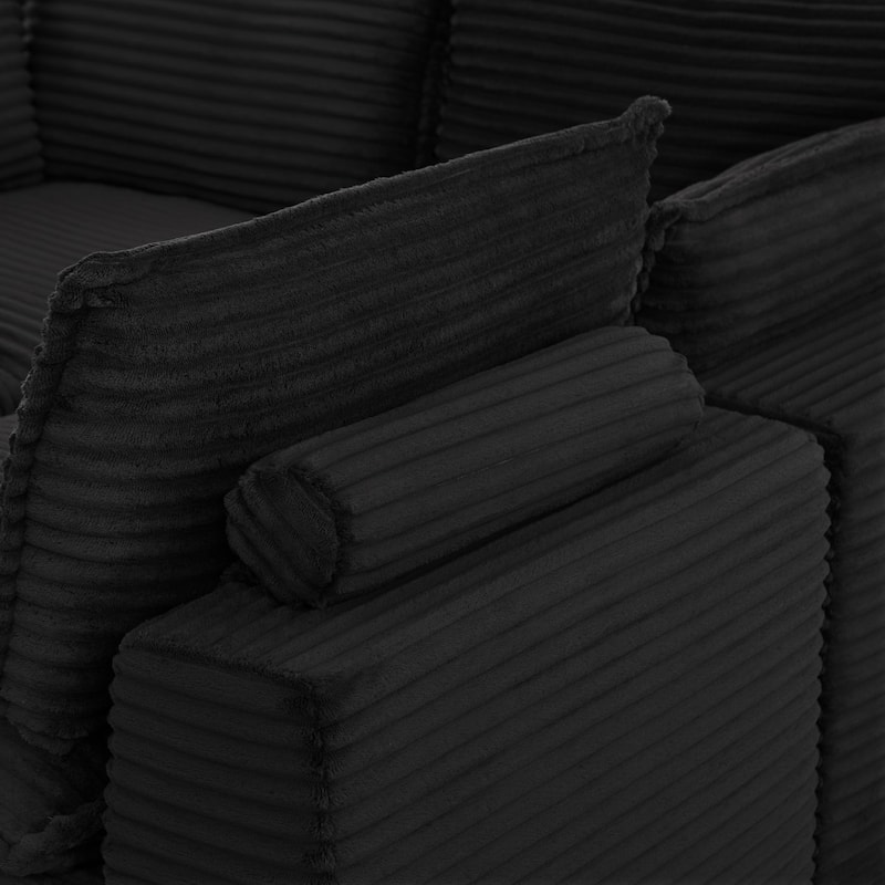 109.4" L-Shaped Cloud Sectional Sofa with Ottoman, No Assembly Required