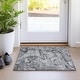 preview thumbnail 84 of 84, Machine Washable Indoor/ Outdoor Abstract Chantille Rug 1'8" x 2'6" - Pewter