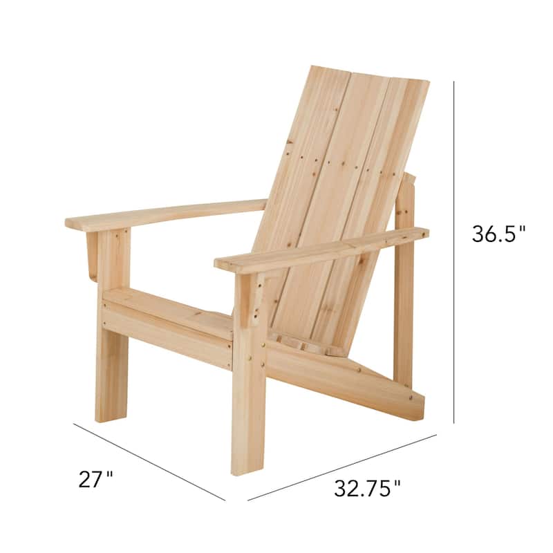 Linden Modern Wood Adirondack Chair Preassembled Back and Seat