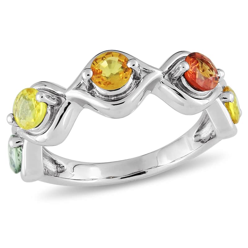 Miadora 1 7/8ct TGW Multi-Color Sapphire Infinity Band in Sterling Silver