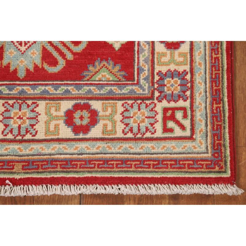 Red Kazak Accent Rug Hand-Knotted Wool Carpet - 2'8" x 3'10"