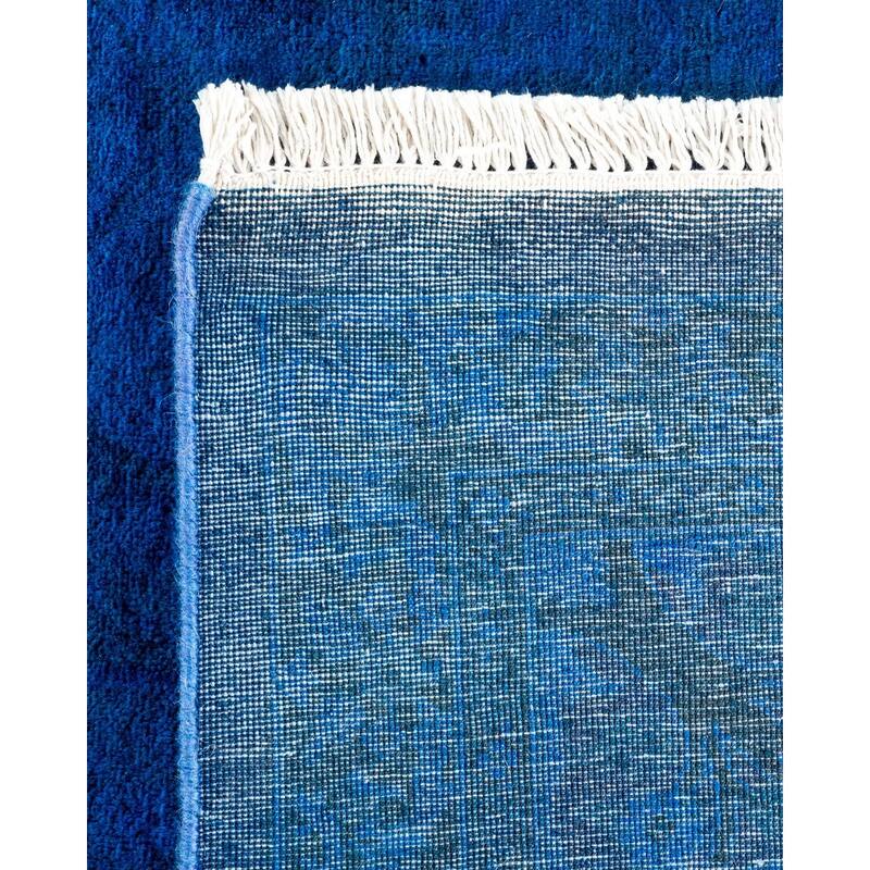 Overton Hand Knotted Wool Vintage Inspired Modern Contemporary Overdyed Purple Area Rug - 6' 2" x 9' 1"