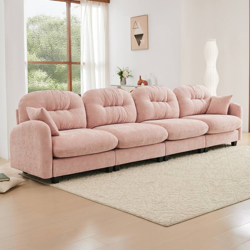 Modular Chenille Tufted Sofas Fits Bedroom, Living Rooms