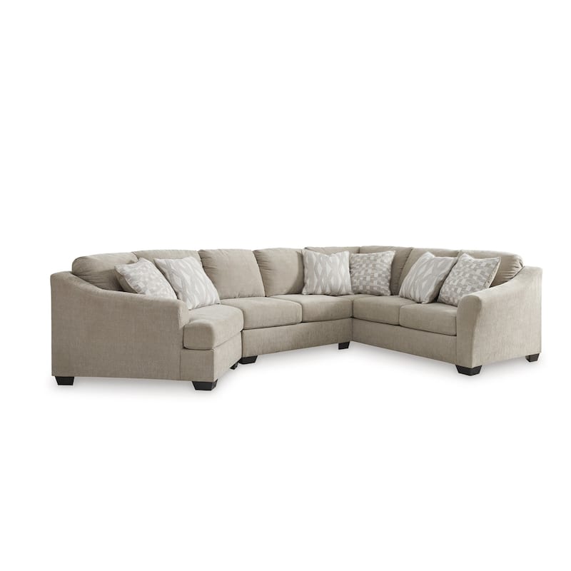 Signature Design by Ashley Brogan Bay Beige 3-Piece Sectional with Cuddler