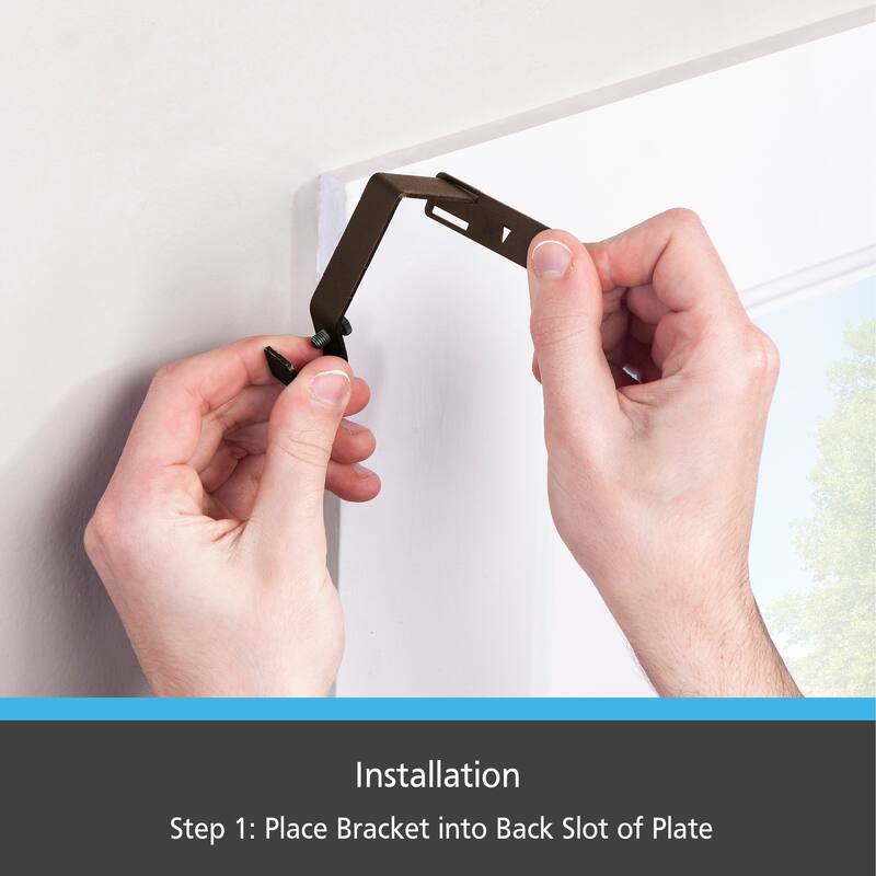 Kenney® Fast Fit™ 5/8" No Measure Curtain Rod Brackets, Set of 2, Brushed Nickel